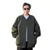 Atacado do Fabricante Jaqueta Esportiva Casual Jaqueta com Gola Baseball Masculina Primavera e Outono Nova Cor Sólida Solta Jaqueta Casal