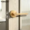 Cerradura de puerta mecánica anti-retroceso de estilo francés de lujo ligero moderno para dormitorio, manija de puerta silenciosa simple para habitación de niños y habitación de ancianos en interiores