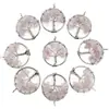 Colgante de Alambre de Árbol de la Vida de Cristal Natural Ágata Color Mixto Árbol Colorido Árbol del Dinero Grava Accesorios Ecológicos