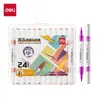 Marcadores Acrílicos de Doble Punta Deli Hm924 para Niños, Plumas de Pintura Acrílica Seguras de Gran Capacidad para Grafitis y Colorear Arte