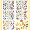 Tatuagens Faciais Adesivas de Maquiagem para Crianças Transfronteiriças à Prova d'Água e Suor Frutas Arco-Íris Planeta Decoração de Festa Adesivos de Tatuagem
