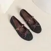 Shallow Mouth Korean Style 4cm Hidden Heel Mary Janes Bow Autumn Ballet Flats Plus Size Lightweight 2026