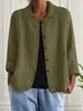 Transfronterizo 2026 Primavera y Otoño Estilo Europeo y Americano Chaqueta de Color Sólido para Mujer Casual Holgada Corta de Algodón y Lino Abrigo para Mujer Venta al por Mayor