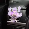 Ventilación de Coche Flor Eterna Botella de Perfume Pequeña Decoración Ramo de Rosas Simuladas Adorno Interior de Coche Mini Regalo