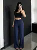 Verão 2026 Novo Conjunto Esportivo Feminino de Calça Wide-Leg com Regata Fitness e Colete Lindo nas Costas - Best-Seller Transfronteiriço da Amazon
