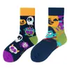 Calcetines originales de moda infantil AB color asimétrico dibujos animados longitud media otoño e invierno caramelos lindos calcetines de algodón para niños y niñas