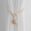 Correas Creativas Ajustables de Cuentas de Madera para Cortinas Hebilla de Cortina Correas de Recogida Cuerda Fija Accesorios Hebillas Decorativas de Almacenamiento