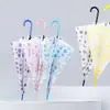 Paraguas de Moda Tendencia Serie de Puntos Escarchados Paraguas Recto Automático Colorido Paraguas Transparente Pequeño Fresco para la Escuela con Mango Largo