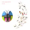 Juego de 12 mariposas de PVC, pegatinas magnéticas para nevera, pegatinas decorativas para pared, fiestas navideñas, H-003, doble capa