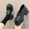 Mocassins de Salto Alto com Solado Grosso 2026 Nova Coleção Primavera e Outono Sapatos para Aumentar a Altura para Mulheres Baixas Estilo Britânico Mocassins de Couro para Calçar Sem Cadarço para Mulheres