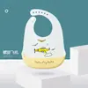 Ins Babero Explosivo para Bebé Babero Impermeable de Silicona para Niños Bolsa para Escupir Arroz de Bebé Sin Lavar Verano