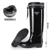 Botas de Chuva para Mulheres, Botas de Chuva da Moda, Novos Sapatos Aquáticos Tendência, Forradas com Lã de Inverno, Sola Grossa, Antiderrapantes, Impermeáveis, Botas de Borracha de Cano Longo com Solas Macias
