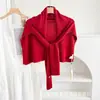 Chal de Estilo Nuevo para el Verano con Protección para el Cuello en Forma de T de Color Sólido, Artículo Decorativo para Uso Diario, Bufanda de Punto