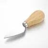 Caja Redonda Personalizada de Madera de Haya Set de Cuatro Piezas: Cuchillo para Queso con Mango de Madera de Acero Inoxidable, Cuchillo y Tenedor para Pizza, Mini Cuchillo para Queso