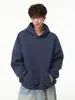 Han Lu Sudadera con Capucha de Textura Pesada Bordado de Letras Estilo High Street Americano para Hombre Otoño Marca de Tendencia Sudadera con Capucha Casual