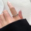 Lan Zhi Tai Joyería sin color de rejilla plateada Anillo de nicho de personalidad simple retro para mujer Anillo de plata 925 Venta al por mayor Mujeres