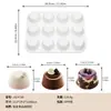 Novo molde de silicone para assar muffin, mousse, bolo, pudim, chocolate, com 12 cavidades redondas, transfronteiriço, de grau alimentício