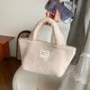 Bolso de Felpa Estilo Coreano Otoño e Invierno Bolso de Mano de Moda para Mujer que Combina con Todo Gran Capacidad Compras Viajero Bolso Tote de Tela