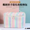 Bolsa de Maquiagem Listrada Colorida de Alta Qualidade Transfronteiriça, Bolsa de Armazenamento Impermeável Grande Capacidade para Viagem, Necessaire Fofa para Cosméticos