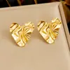 Moda Transfronteriza Pendientes Sencillos de Acero Inoxidable Chapados en Oro con Múltiples Elementos Combinados en Colores Dorado y Plateado, Versátiles para el Uso Diario