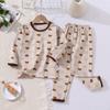 Nuevo otoño e invierno sin hueso puro algodón clase A holgado ropa de casa para niños y niñas traje Niños Bebé ropa de otoño traje de pantalones largos