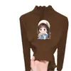 Camiseta de Moda con Cuello Medio Alto Otoño e Invierno Nueva Camiseta Térmica Base para Niños con Bordes Fruncidos Manga Larga Ropa Cálida para Bebés Niñas