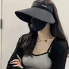 Nuevo sombrero de protección solar para mujer, moda deportiva, sombrero de sol de verano, para montar, lindo, con parte superior vacía, sombrero UV degradado, venta al por mayor