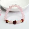 Pulseira de Cristal Rosa Natural Guan Yu Areia Dourada Roxa Raposa de Nove Caudas Pulseira Atacado de Fábrica de Joias Dropshipping S4022101