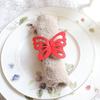 Servilletero de Mariposa de Cuero Artificial Hebilla para Servilleta de Acción de Gracias Soporte para Mesa de Restaurante Occidental Clip Hebilla para Servilleta Roja