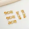 Fecho Banhado a Ouro 18K, Fecho de Pérola Conserva a Cor, Fecho de Flor, Fecho Conector para Pulseira e Colar, Fecho de Pérola Pimenta, Acessórios para Joias DIY