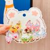Cuerda con cabeza de oso de fresa para niños, nueva banda de goma para el cabello hecha a mano, linda cuerda para el cabello de dibujos animados para niña, accesorios para el cabello