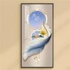 Pintura Decorativa de Sala de Estar de Lujo Ligero, Pintura Colgante Moderna Minimalista de Gama Alta para Comedor, Mural Cuadrado de Entrada de Gama Alta con Nueve Peces