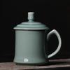 Celadon Tea Cup Office Conference Cup com tampa grande cerâmica copo de presente caneca simples casa banho de pés loja copo de água
