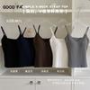 Camisole de Lã Escovada Grossa Quente para Outono e Inverno 2025, Gola V Simples com Alças Ajustáveis no Ombro e Bojo