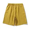 Pantalones Cortos de Algodón Estilo Japonés para Hombre, Talla 26, Versátiles de Verano, Simples, Holgados, Casuales, Pantalones de Cinco Puntos con Cintura Elástica y Pierna Ancha, Pantalones Deportivos de Longitud Media
