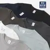 Camiseta de Manga Longa Cor Sólida com Algodão de Fibra Longa de Xinjiang, Absorvente de Suor, Secagem Rápida, Camada Base de Gola Redonda em Estoque, Camiseta de Secagem Rápida para Homens
