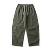 Yidao Vintage 2026 Otoño Nuevo Retro Japonés Lavado Cordón Casual Pantalones Largos Multibolsillos Rectos Pantalones de Trabajo