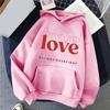 Sudadera con cuello redondo para hombre y mujer, estilo europeo y americano, nueva para el Día de San Valentín 2025, con estampado simple de corazón y letra en inglés, para comercio exterior europeo y americano