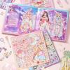 Xinmo Xinlight Livro de Adesivos para Meninas se Vestirem Edição Leve 7.0 Novo Menina Desenho Animado Fofo Livro de Adesivos DIY