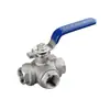 Válvula de Esfera Três Vias de Aço Inoxidável 304 Tipo T Q15F-16P Rosqueada Tipo L Q14F Rosca Interna Válvula Desviadora Válvula de Água