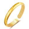 Kuaishou Celebridad de Internet Pulsera retro de plumas Sutra del Corazón Versión de oro de arena de Vietnam Pulsera abierta de artesanía retro de hoja