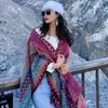 Chal de Alta Gama para Primavera y Otoño, Atuendo de Viaje para Yunnan Lijiang y Oeste de Sichuan, Chal, Ropa Exterior, Bufanda, Estilo Étnico para Mujer