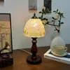 Lámpara de Mesa Decorativa Redonda al por Mayor, Lámpara de Atmósfera de Concha Colorida, Lámpara de Mesa Retro Dimmable para Mesita de Noche Estilo Europeo y Americano