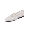 Zapatos de Malla Jacquard Estilo Verano Fresco para Mujer Nuevos de Verano para Mujer Transpirables Punta Redonda Moño Fondo Plano Mary Jane