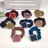 Elástico de Cabelo com Strass Estilo Coreano, Acessório de Cabelo de Veludo Totalmente com Strass, Elástico para Rabo de Cavalo, Corda de Cabelo para Mulheres Atacado