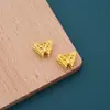 Estilo Antigo Liga Cor Preservada Dourado Borboleta Tridimensional Furo Reto Contas Grampo de Cabelo Adorno de Cabeça Material com Contas Acessórios de Joia