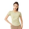Nueva Camiseta Ajustada de Manga Corta con Cuello Redondo en V para Mujer, de Secado Rápido, para Pilates y Deportes, Ropa para Correr y Yoga