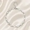 Joyería de pie transfronteriza europea y americana tobillera de strass transparente de doble cara para mujer tobillera de playa simple incrustada de diamantes de cristal