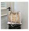 2025 Novo Estilo Bolsa Tote de Moda Tecida Casual Combina com Tudo Bolsa de Ombro Estilo Mori Estilo Pastoral Grande Capacidade Bolsa Feminina Celebridade da Internet