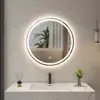 Pedido al por mayor Armario de baño Espejo Inteligente Espejo de Baño Montado en Pared con Luz, Espejo Redondo, Antivaho, Estilo Minimalista